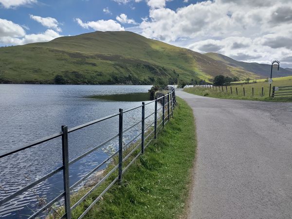 View of Turnhouse hill over Glencorse reservoir.